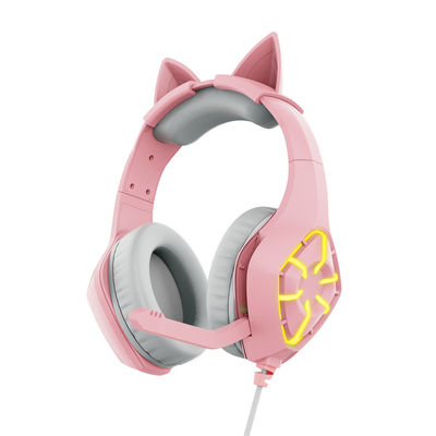 qualità  Foldable Earphone Over-Ear Radio Stereo Headset With MIC LED Light Compatible With Kids Cat Ear Headphones Smartphones PC Tablet fabbrica